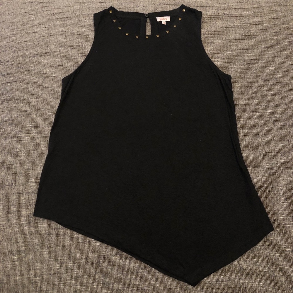 Pixley Studded Neckline Asymmetric top